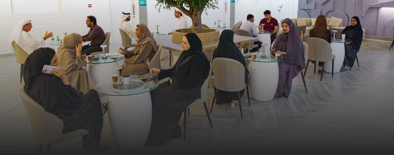 People sat having lunch in a newly renovated canteen.